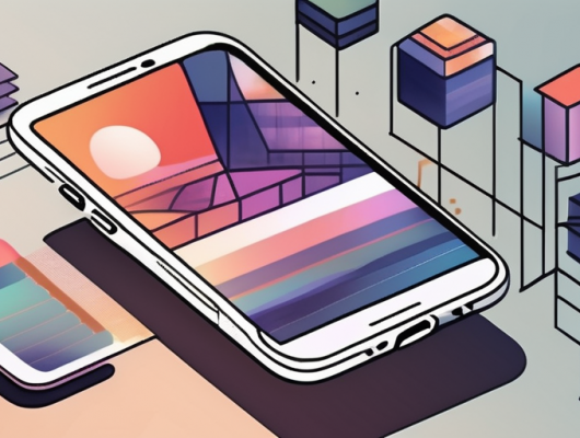 An android smartphone displaying an app interface for pixelating images