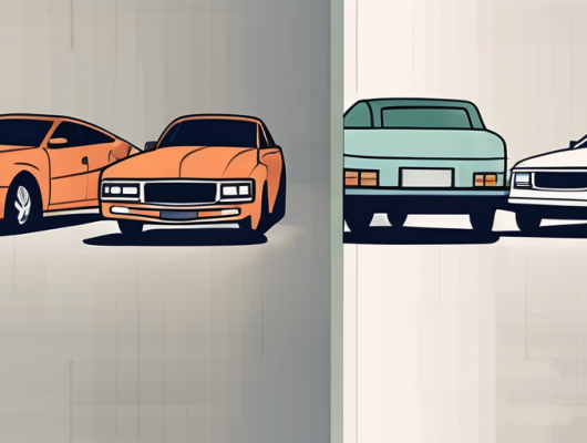 Two different cars parked side by side