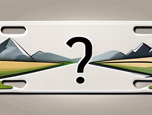 A 3d license plate with a question mark