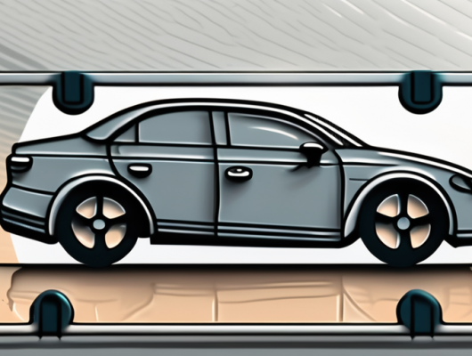 A 3d license plate on a car