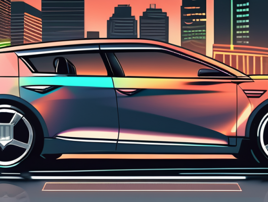 A sleek car with carbon license plates