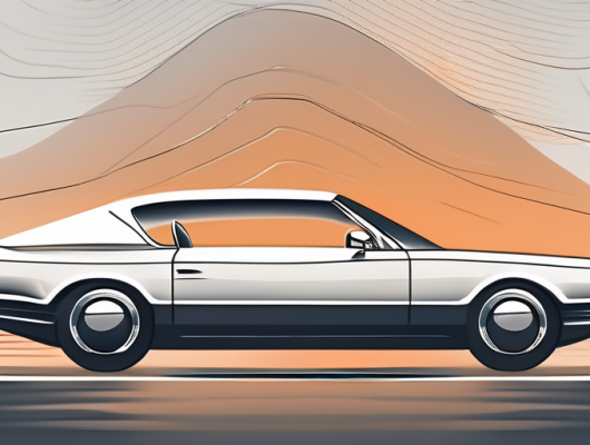 A sleek vehicle with a carbon license plate