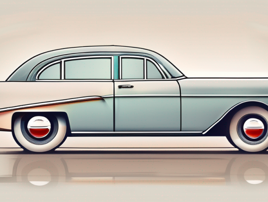 A vintage car with a 3d license plate