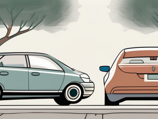 Two cars parked in a driveway