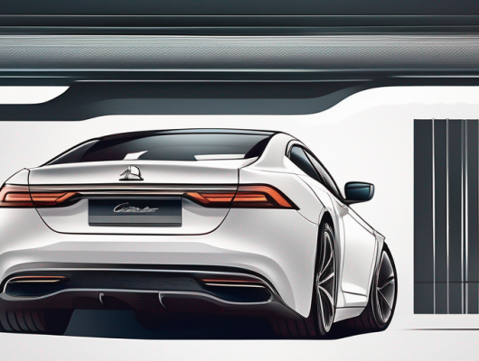 A sleek car with elegant carbon license plates