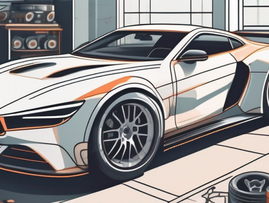 A car being finely tuned and customized