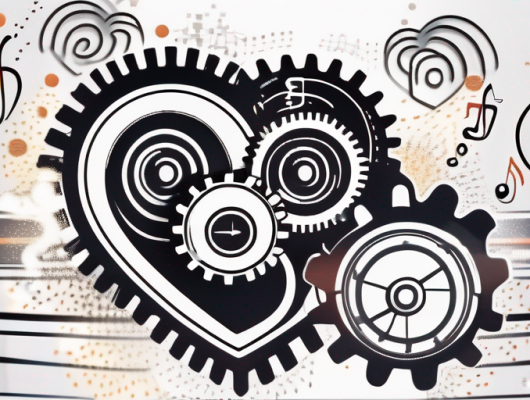 A car engine with shining gears and parts