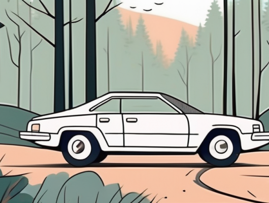 A car with interchangeable license plates in a relaxing