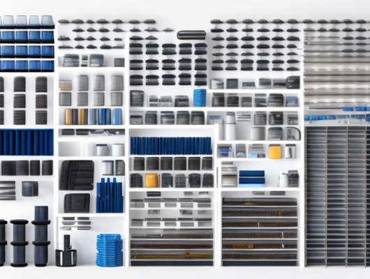 Hochwertiger Auto-Motor und polierte Autoteile in modernem Werkstatt-Umfeld.