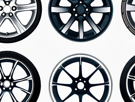 ALT-Tag: Vielfalt an Autofelgen in ordentlicher Anordnung zur Verbesserung von Aesthetik und Leistung des Fahrzeugs.