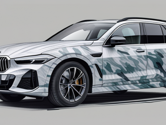 Detailaufnahmen von automobilen Merkmalen an Tarnprototypen und deren natuerliche Testumgebung.