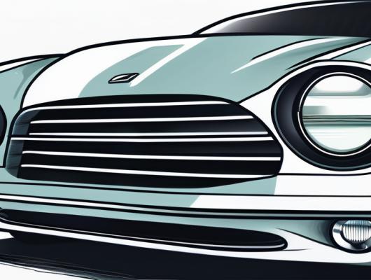 Nahaufnahme der Frontgrill und Scheinwerfer eines Autos, betont elegantes Design und moderne Merkmale, vermittelt Zuverlaessigkeit und Sicherheit im Zusammenhang mit Kfz-Versicherung.