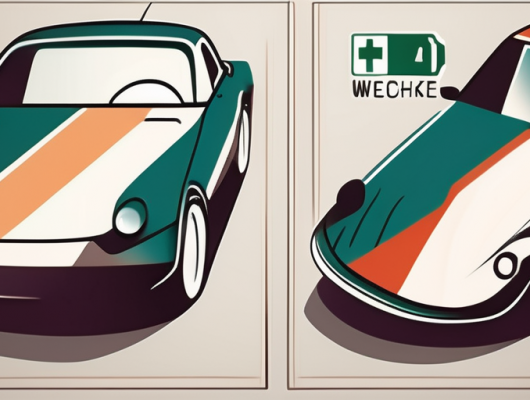 Two cars parked side by side