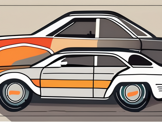 A car with interchangeable license plates