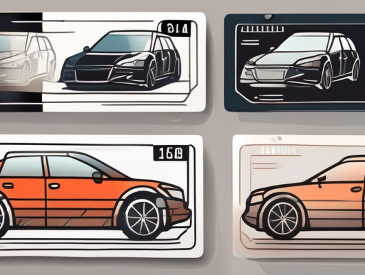 A car with a carbon license plate