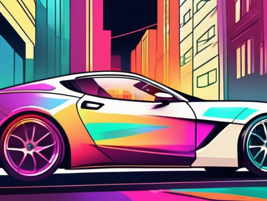 A high-performance sports car with enhanced features