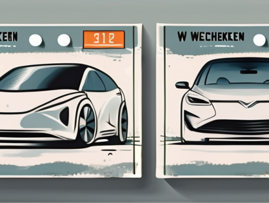 Two different cars with interchangeable license plates