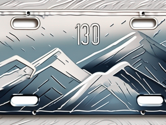 A 3d license plate being subjected to harsh weather conditions and potential scratches