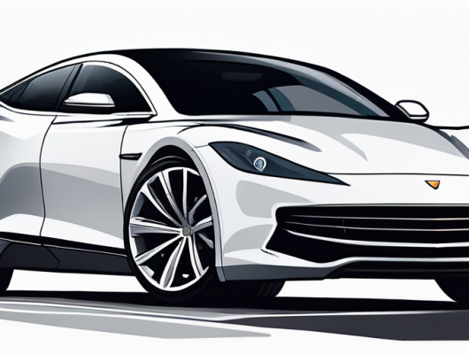 Elegantes Auto mit Hochglanzfinish, Premiumraedern und verbesserter Beleuchtung, reflektierende getoente Fenster fuer mehr Privatsphaere.