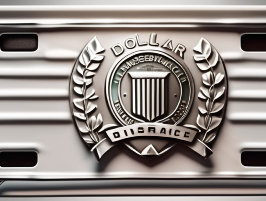 A 3d license plate on a car