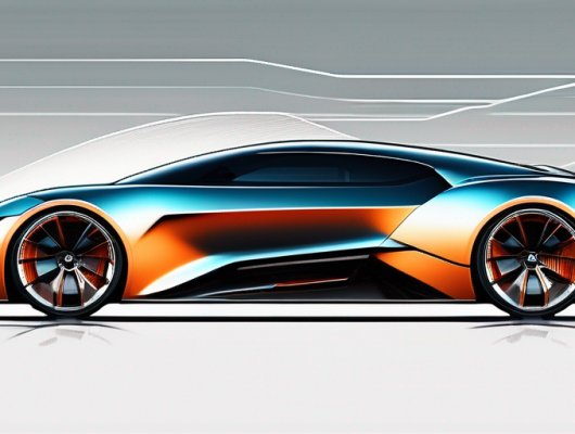 Bild zeigt modernes Fahrzeug mit neuesten Auto-Tuning-Trends, verbesserte Aerodynamik und zukunftsweisende Designelemente, fortschrittliche Legierungen und auffaellige Farbschemata.