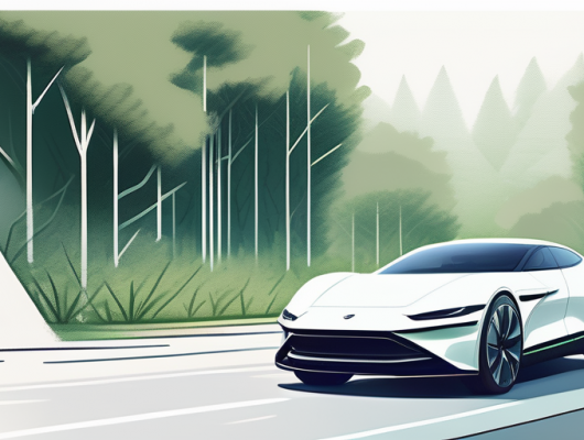 Prototyp-Autos in Tarnung auf abgelegener Strasse umgeben von gruenem Dickicht getestet, Konzept neuer Modelle entdecken vor offiziellem Start.