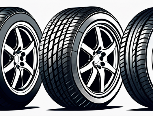 ALT-Tag: Verschiedene Hochleistungsreifen fuer getunte Autos mit einzigartigen Profilmustern und robusten Profilen fuer verbesserte Fahrdynamik.