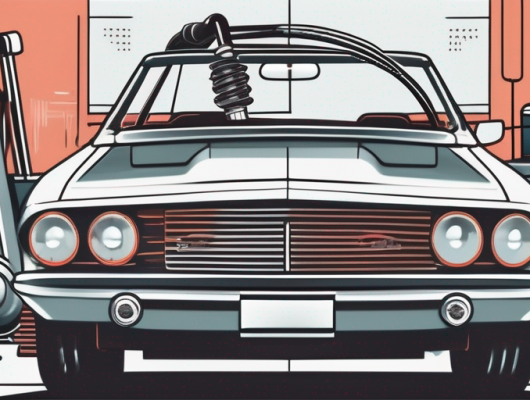 A car with its hood open