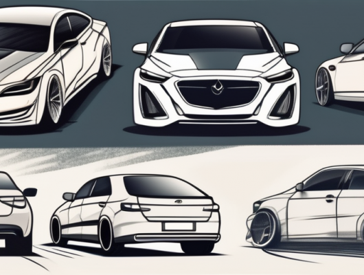 A car evolving from a basic model to a high-performance