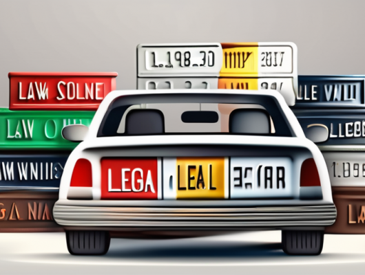 A 3d license plate on a car