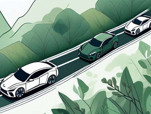 Verschiedene getarnte Prototyp-Fahrzeuge auf Teststrecke umgeben von gruenem Dickicht, hervorhebend das Thema neuer geheimer Automodelle.