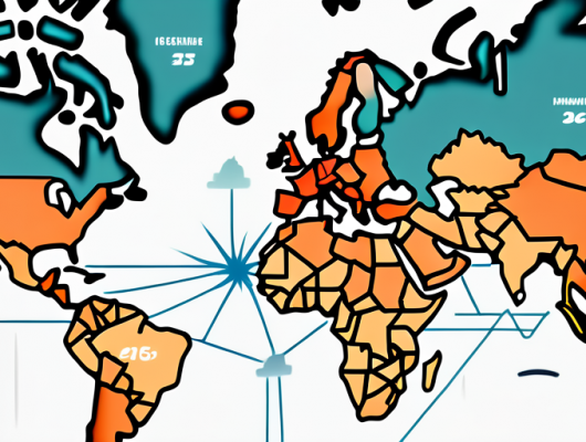 Detaillierte Karte mit internationalen Reiserouten und Versicherungspolice fuer zusaetzliche Deckungsoptionen bei Auslandsreisen