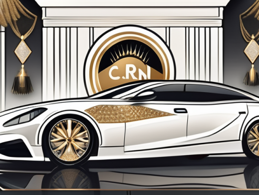 A sleek car with a carbon license plate