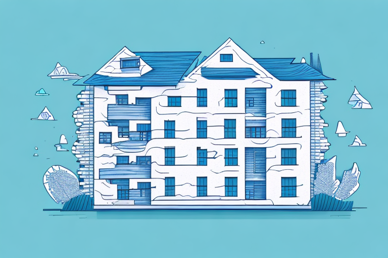 A residential building with a protective shield around it