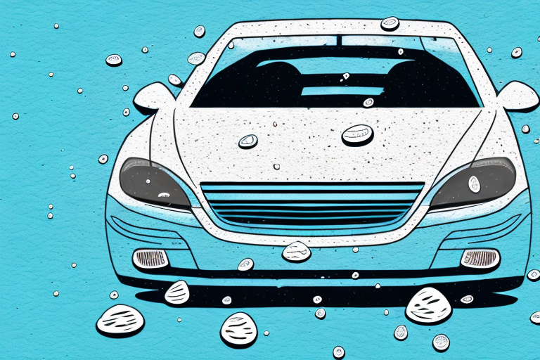 A car with visible hail damage