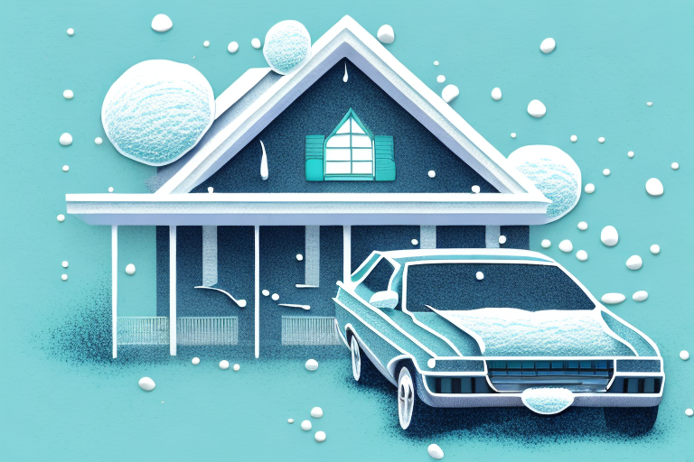 A house and a car under protective covers