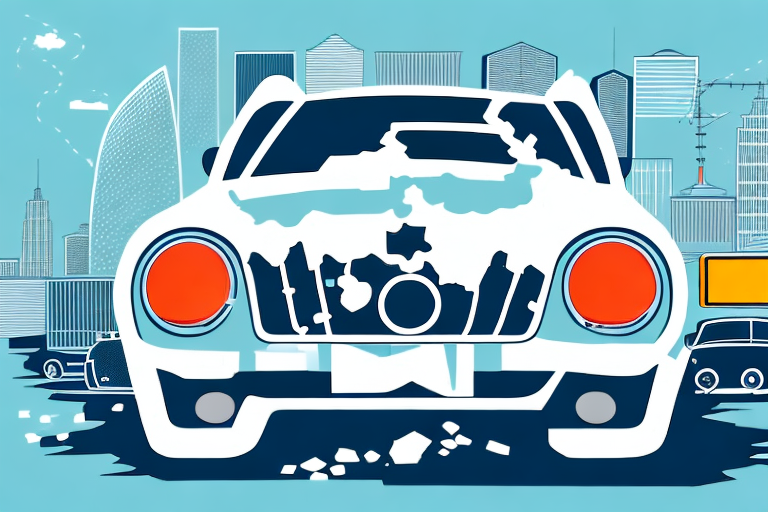 A car with german license plates in a minor accident on a foreign road