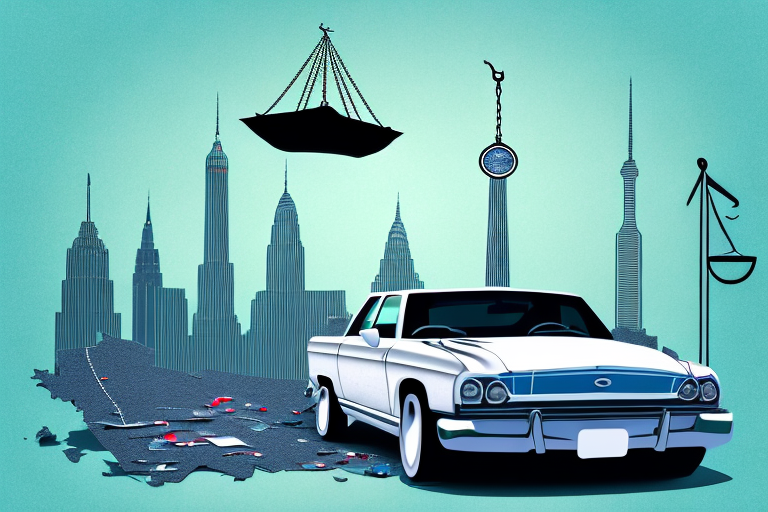 A car accident scene at a foreign location