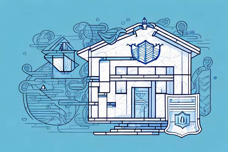 A house with a protective shield symbolizing the insurance