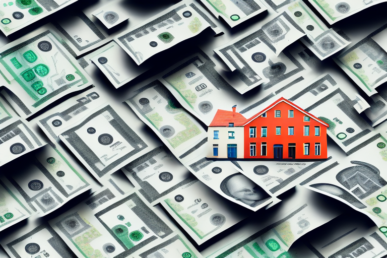 A residential building with a roof made of euro notes