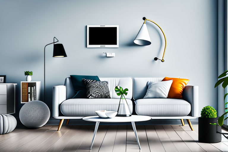A cozy apartment interior showing various valuable items like a flat-screen tv