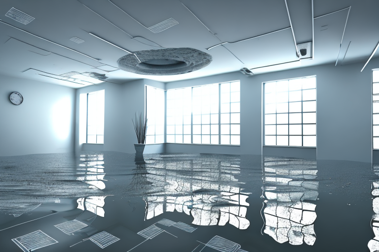 A home interior with signs of water damage