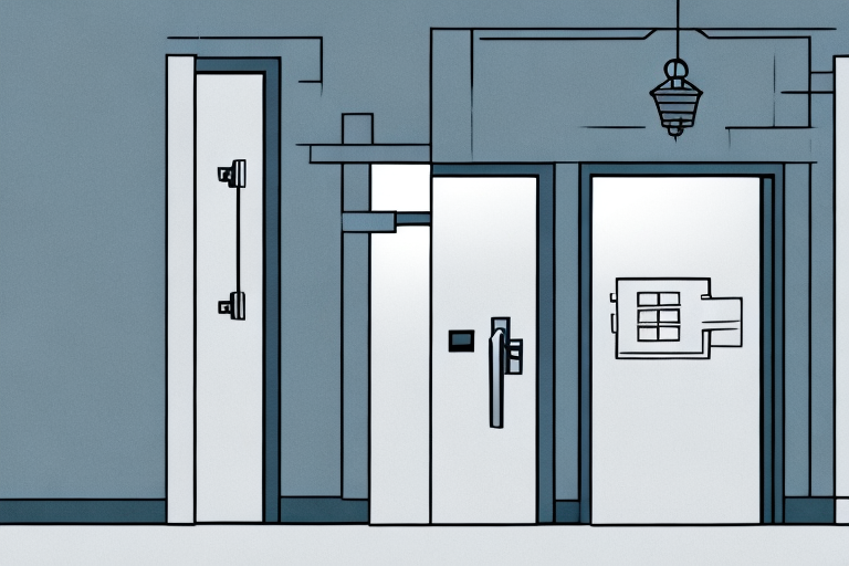 A set of fireproof doors being installed