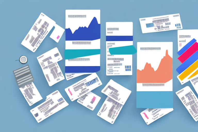 Various health insurance cards arranged in a rising bar chart format