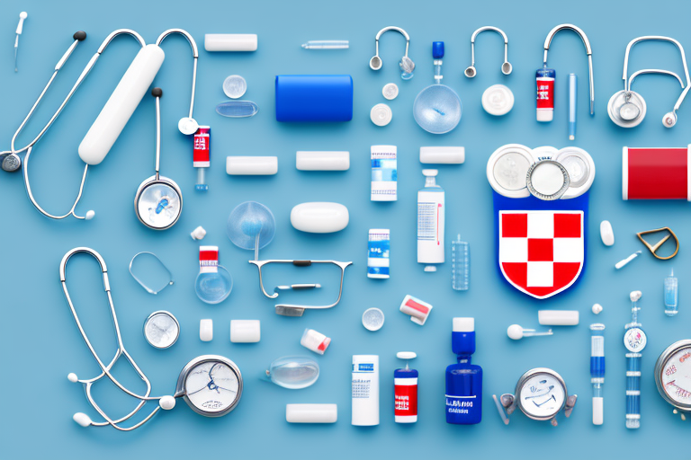A selection of medical items like stethoscope