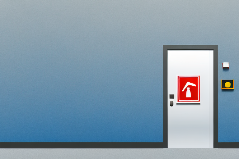 A fire safety door being installed into a wall