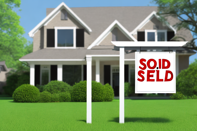 A house with a sold sign in the front yard
