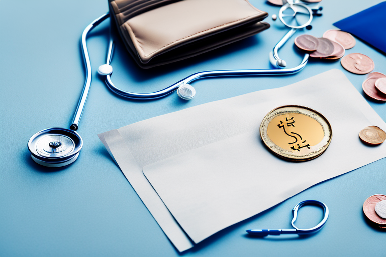 A wallet with coins and euro bills next to a pension envelope