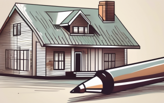 A house with a lease agreement and an insurance policy on a table in front of it