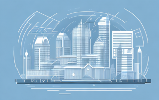 A variety of residential and commercial buildings